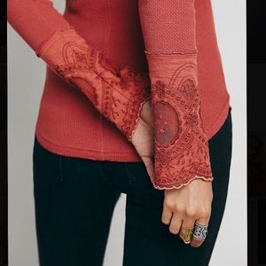 NWOT Free People Lovely Lady Cuff Thermal - XS
